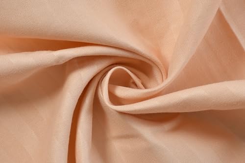 Image of DECOR2ADMIRE 300 Thread Count Premium Glace Cotton Plain Stripe Single Bedsheet with One Pillow Cover (60 inch x 90 inch) (Peach, Pack of 2)