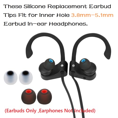 Image of Earbud Silicone Ear Tips Earbuds Replacement Ear Tips Gels Bud for Popular in-Ear Headphones Other Inner Hole from 3.8mm - 5.1mm Earphones 9 Pairs S /M /L