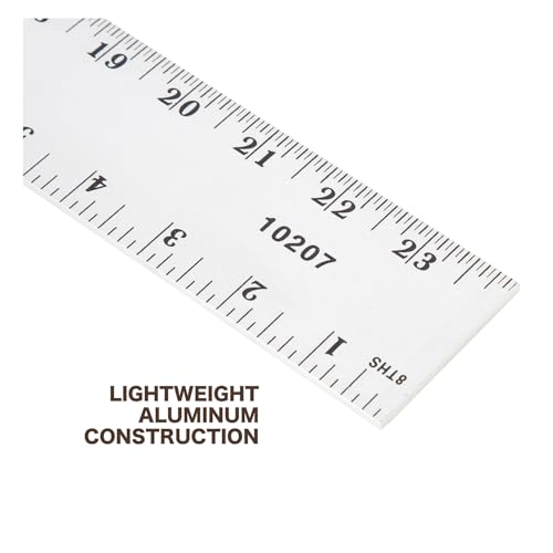 Mayes 10207 24 Inch Straight Edge Aluminum Ruler, Heavy Duty 24 Inch Ruler with Standard Measurements, Extra Thick Precision Straight Edge, Made in USA by MAYES - Image 3