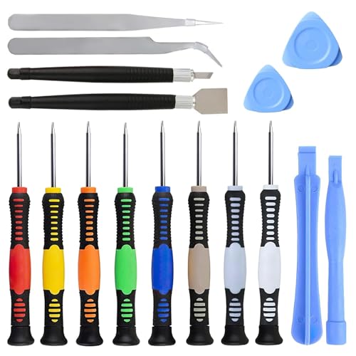 16 Piezas Juego de Destornilladores Magnéticos Pequeños, Destornilladores Pequeños de Precisión de Plástico y Acero Aleado, para Reparación de Teléfono Móvil, Computadoras, Gafas y Relojes (Vistoso)