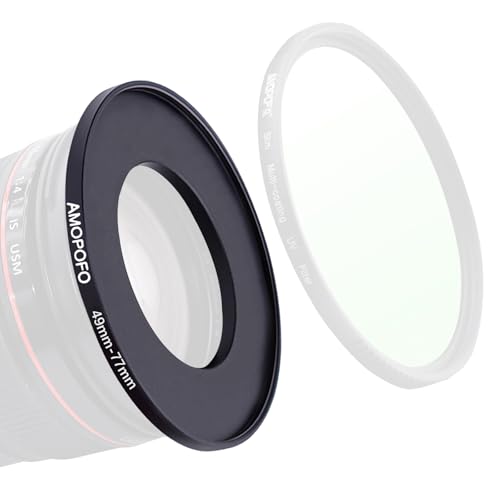 Image of 49mm to 77mm Step-Up Ring Filter adapter /49mm to 77mm Camera Filter Ring ;Compatible All Brands 49 mm Lens and 77 mm UV,ND,CPL,Metal Step Up Ring
