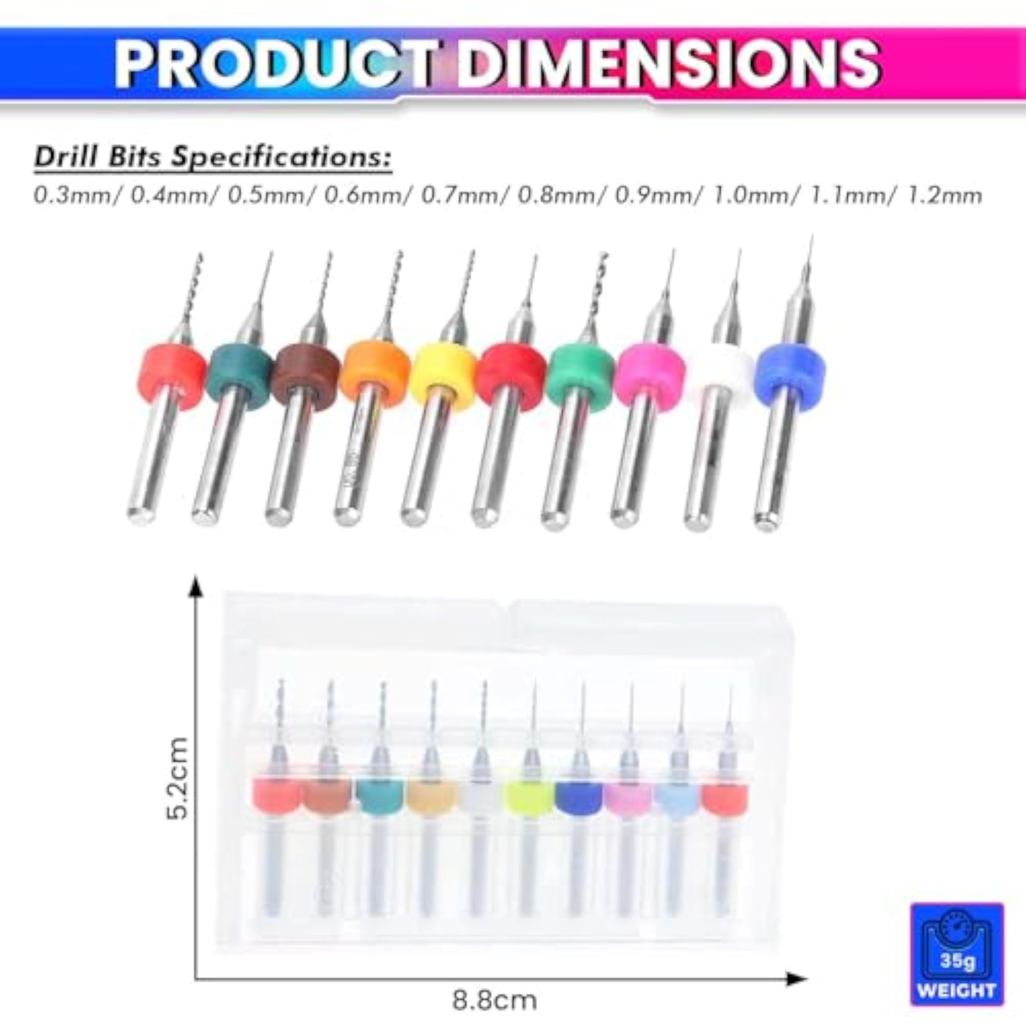 10pcs Precision PCB Drill Bits Set
