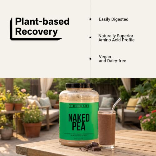 Image of NAKED Nutrition Chocolate Pea Protein Isolate - 5Lb Bulk, NSF Certified, Plant Based, Vegetarian & Vegan Protein. Easy to Digest, Non-GMO, Gluten Free, Lactose Free, Soy Free
