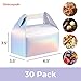 UnicoPak 30 Pack Iridescent Party Favor Bag Boxes, Goodie Favor Boxes for Treats Cookies Candies, Ideal for Theme Birthday Party, 6.5x3.5x3.5 Inches
