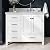 ARIEL 43" inch Right Offset Oval Sink White Bathroom Vanity Cabinet with Carrara White Marble Counter-top | 2 Soft Closing Doors and 5 Full Extension Dovetail Drawers | No Mirror