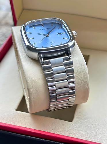 AMERICANVIBER Men's Silver Watch with Stainless Steel Band Sky - Image 7