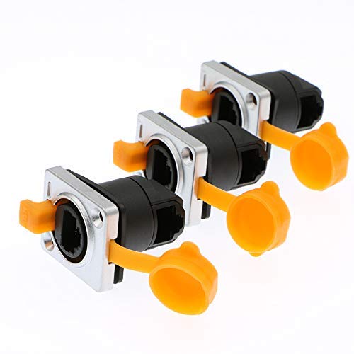 Uonecn Shielded Industrial Dual Panel Mount IP65 RJ45 Right Angle ...