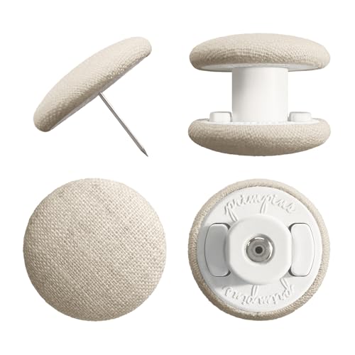 Primpins Duvet Clips - Classic Linen Collection - Locking Pin Fasteners - Keeps Comforter from Shifting in Cover (Set of 4 Natural)