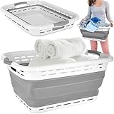 KIONTS Canasta Plegable para Ropa Sucia Multiusos,Cesta Plegable de Almacenamiento para la Colada, Cesta de Plástico con...