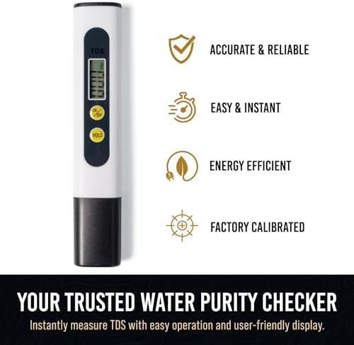 Image of Digital TDS Water Testing Meter 0-9990 PPM Range | TDS Meter & pH Meter Water Quality Testing Meters for Drinking Water, Pools & Aquariums | Portable & Accurate TDS Meter for Home & Lab Use