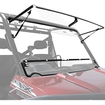 StarknightMT Flip Windshield Compatible with Polaris Ranger XP 1000 / Crew 1000 2017-2026, PC Front Full Window with Gas Struts, Hard Coated Scratch Resistant, Rattle-Free, Work with Grab Bar