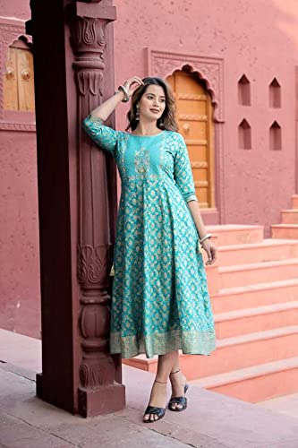 Image of A UNIQUE Women Embroidered Rayon Anarkali Kurta