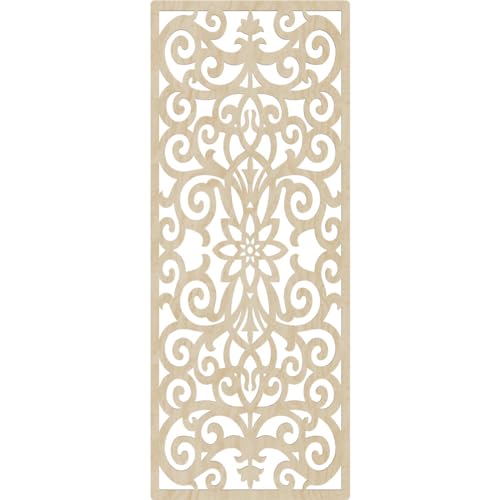 Image of Buel Decorative Pierced Fretwork Wood Wall Panels, 27 3 /8 inchW x 69 3 /8 inchH x 1 /4 inchT, Birch