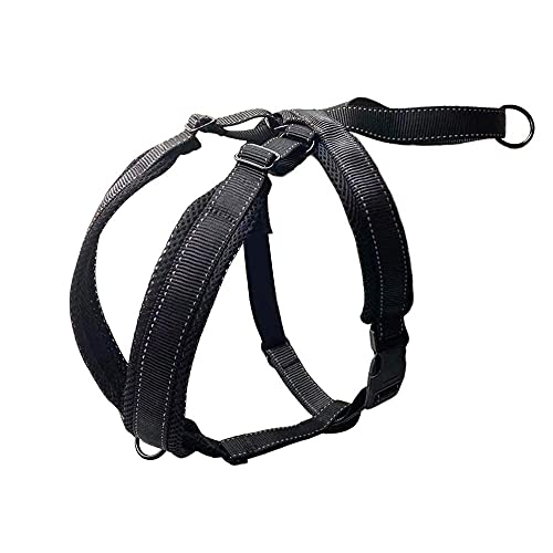 Dog Harness For Large Dogs No Pull, Pet Adjustable Reflective Breathable Outdoor Vest Comfortable Nylon Material Front/Back Leash Clips Working Dog Vest With Handle (Black, Xl (Girth 31"-38")) #TOP6