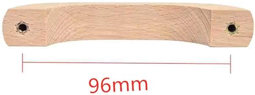 Miniatura 5 de 5 tiradores de madera sin terminar para armarios de cocina, cajones, aparadores de madera natural, accesorios modernos con tornillos para muebles y
