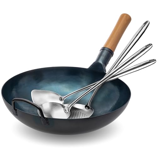 Sartén Wok YOSUKATA de acero al carbono color azul