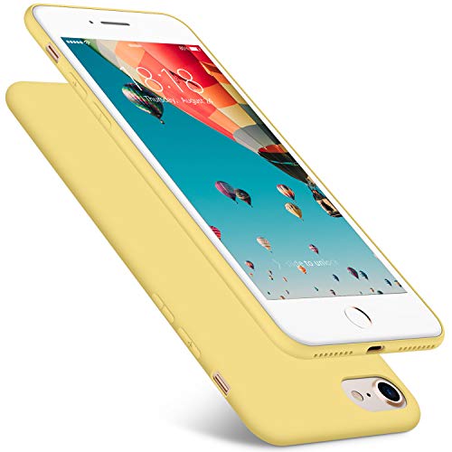 DTTO Case for iPhone 7 and iPhone 8, 4.7inch, [Romance Series] Liquid Silicone Gel Rubber Shock-Absorption Bumper Cover, Anti-Scratch Back, Duckling Yellow