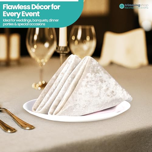 Servilletas de mesa de terciopelo champán, set de 100 unidades ligeras de 20 pulgadas 8