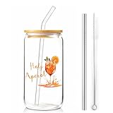 RgitFzi Holy Aperoli Glas Geschenkset 500ml – Lustiges Aperol Spritz Glas mit Zubehör – Witziges Aperitif Geschenk für Frauen, Männer & Mädelsabend – Cocktail Gläser Set für Party & Geburtstag