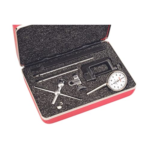 Starrett Universal Dial Test Indicator Set With Back Plunger For Full Use - White Face, 0-100 Reading.200" Range, 0.001" Graduation, 1/4" Shank Diameter For Mounting - 196A6Z #TOP7