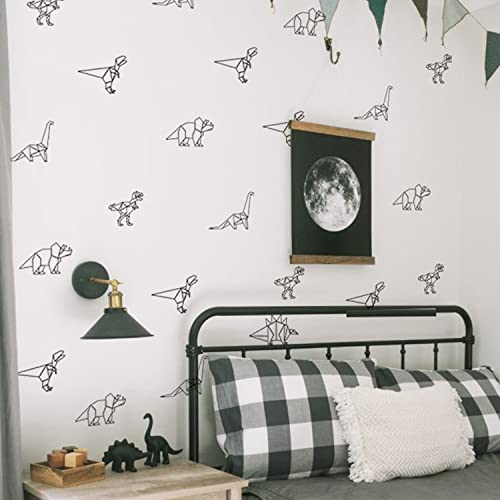Astrkiz Paper Dinosaur Boys Wall Decals Peel And Stick, Geometric Dinosaur Wall Sticker For Baby Boys Room Kids Room Playroom Gender Neutral Room Nursery Wall Art Stickers Decor #TOP30