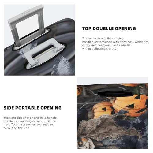 Travel Luggage Cover Fashion Suitcase Protector Funny Halloween Decor Witch Spandex Baggage Covers Washable Suitcase Covers Anti-Scratch Luggage Cover Protectors Fits 18-32 Inch Suitcases Small4