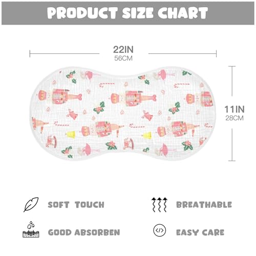 Burbuja Nutcracker Muslin Baby Burp Cloths, Soft & Absorbent Cotton Burping Rags for Newborn Boys & Girls, 2 Pack2