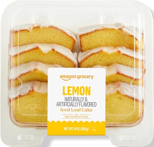 Amazon Grocery, Lemon Iced Loaf Cake, 14 Oz, Frozen