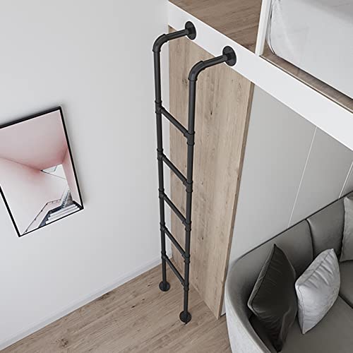 Escalera recta de metal resistente de 120 a 170 cm con carga de 330 LB 8