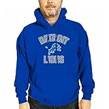 Team Fan Apparel NFL Gameday Adult Hooded Sweatshirt, Pro Football Fleece Hoodie Pullover Sweatshirt (Detroit Lions - Royal, Large)