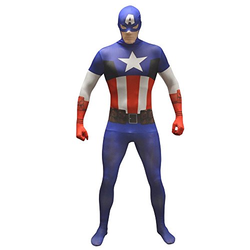 Bild: Morphsuits Offizielles Lizensiertes Captain America Basic Kost�m - XL (176cm-185cm)