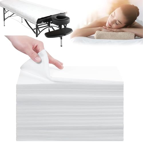 Jvnhent 100 Stück Einweg Spannlaken für Massageliegen,Abdeckung für Massagebetten, Einweg Bettlaken,Einweg Massagetisch Bettlaken für Schönheitssalon,Spa,Massage,Hotels,180 x 80 cm (Weiß)