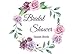 Bridal Shower Guest Book: Floral Party Purple Rose Flowers For Wedding: Small Lined Notebook / Diary / Journal To Write In, Perfect Wedding Gift