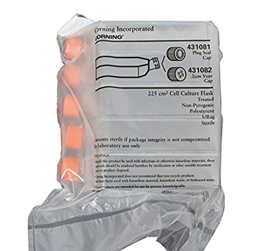 Corning 431082 225 cm2 Angled Neck Cell Culture Flask with Vent Cap (Pack of 5)