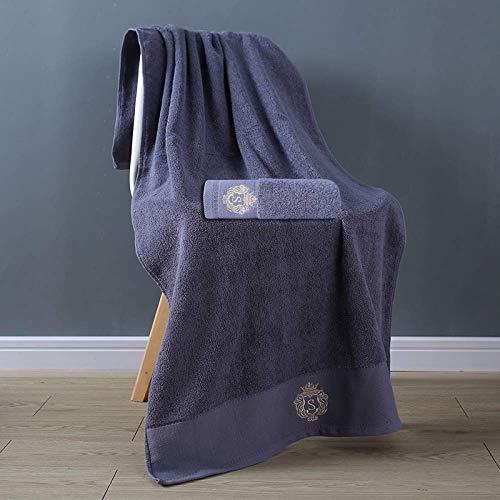 Serviette de bain haute absorption et séchage rapide en coton gris doux