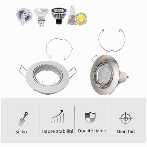ZHIQIN 20 Pièces GU10 MR16 Anneaux à ressort de retenue Clips de Fixation à Ressort pour la plupart des lampes ampoules halogènes LED, 50MM – vue 7