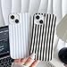 Yeddabox for iPhone 15 Case Cute Striped Phone Case Soft TPU Slim Shockproof Phone Cover for Women Girls, Blue and White