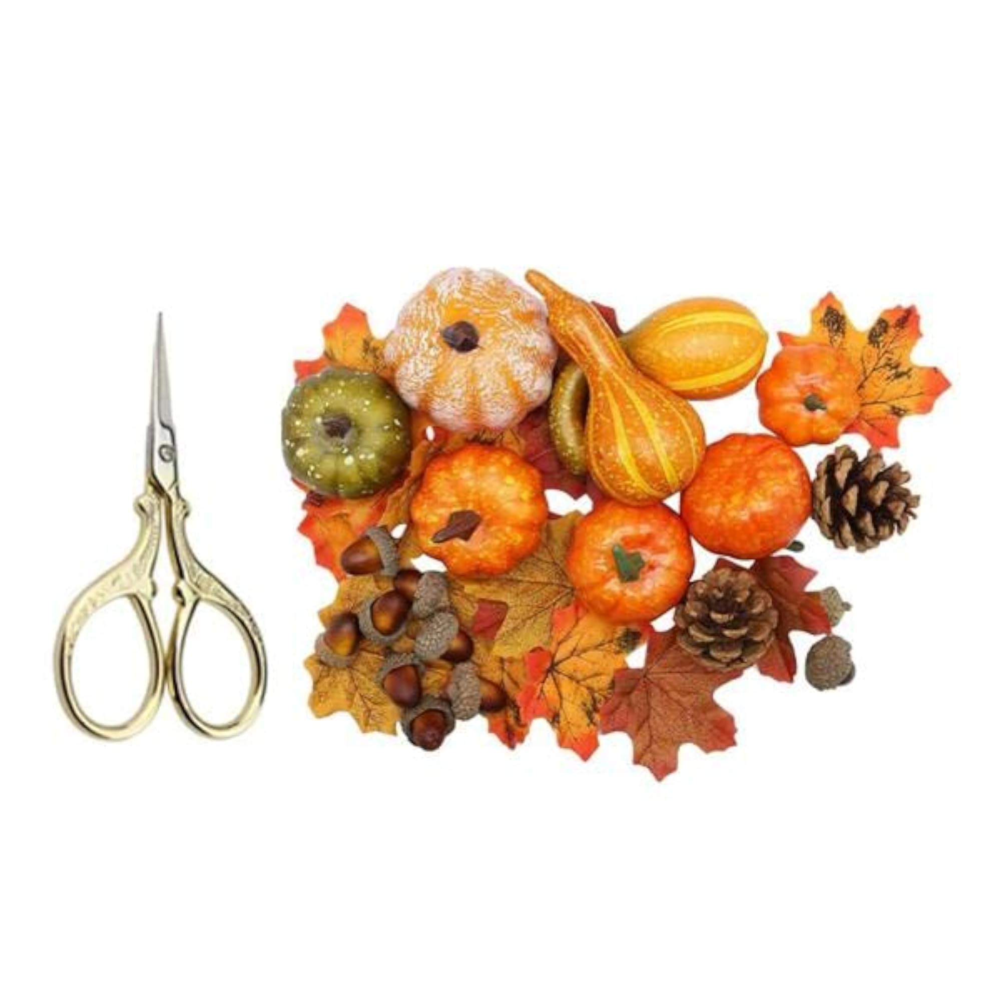 Artificial Pumpkin with Crafts Scissors Decor