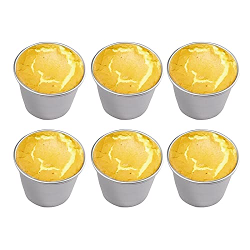 Set of 6 Nonstick Individual Tumblers Popovers| Chocolate Molten Pans| Pudding Cups| Raspberry Souffle Pot| Darioles Ramekins Brownies Mold - Size 3 Inches