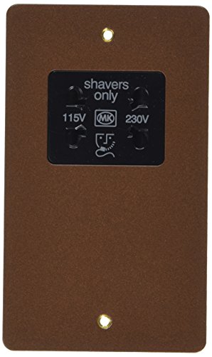 MK Edge K14709TCOB 115V/ 230V Dual Voltage Shaver Socket Output - Textured Copper