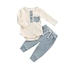 fhutpw Baby Boy Clothes 3 6 12 18 Months Ribbed Knitted Long Sleeve Romper and Pants Sets Newborn Fall Splicing Color Outfits