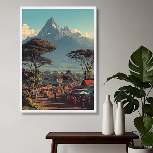 Toile marché africain pour décoration intérieure salon