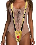 RAISEVERN Christmas One Piece Swimsuit Women Novelty Swimwear Bodysuit Reindeer Beachwear