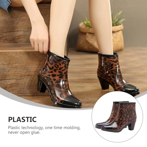 Bottines mode imperméables PVC à talons hauts et finitions soignées