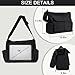 Canvas Messenger Bag Large Hobo Crossbody Bags with Multiple Pockets,School Vintage Shoulder Laptop Bag for Women and Men-Black