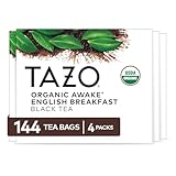 TAZO Organic Awake English Breakfast Black Tea Bags, 144 Total Tea Bags (36ct - Pack of 4)