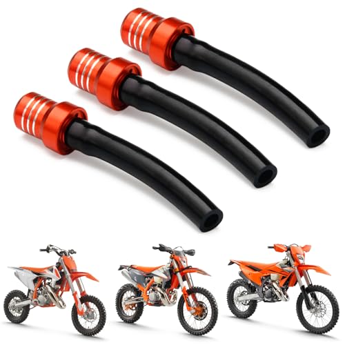 Image of Dirt Bike Gas Cap Vent Hose 3 Pcs Fuel Tank Valve Tube Breather CNC Universal for 50-450cc SX SXF XC XCF EXC EXCF XCW XCFW EC ATV Dirt Pit Bike Orange