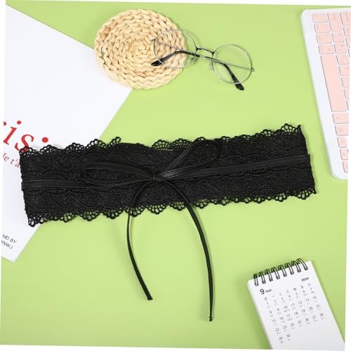Women Black Lace Wide Waist Belt Corset Cinch Belt for Dresses Fashion Accessories to Enhance Your Figure and Style for Tunics and Leggings3