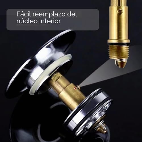 Miniatura 3 de 2 Piezas Latón De Recambio Para Desagüe De Lavabo,Tapon Lavabo Click Clack,Tornillo De Tapón Con Mecanismo De Resorte Para Fregadero,Repuesto Lavabo Y Bañera