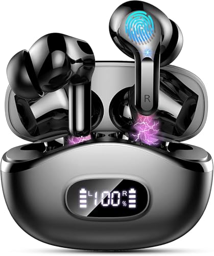 AOTONOK Cuffie Bluetooth, 2025 Auricolari Bluetooth 5.3 Cuffie Wireless in Ear con 4 ENC...